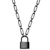 Lucleon - Heren - Roestvrij Staal Schakelketting - Zwart