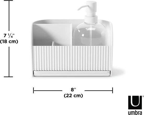 Umbra Organisateur d'évier avec flacon pompe à savon - 1019722-660 - Compartiments de tri