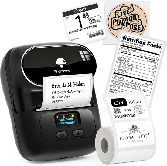 Phomemo - M110 - Portable Label Printer - Draadloze Thermische Labelprinter - Met APP - Labels Inbegrepen - Bluetooth