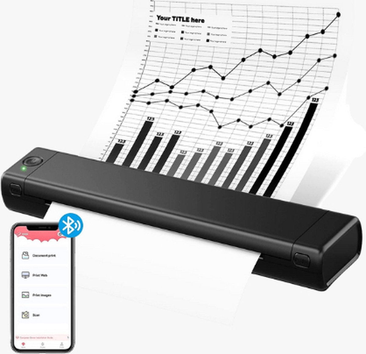 Phomemo - M08F - Portable Bluetooth Printer - A4 Formaat - Draadloos - Thermische Inktvrije Printer - Met App - Inclusief Beschermhoes — afbeelding 5