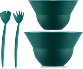Bodum | Topee Bowls | Twee saladekommen / mengkommen en saladecouvert | 4,9 liter & 3 liter | Forest Green