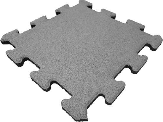 Foto: Rubber tegel 25 mm 50 x 50 cm grijs puzzelsysteem middenstuk