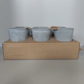 Cement conical pot d8 h11cm op tray a 6 stuks
