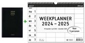 Agenda Brepols 2024-2025 - 16 MOIS - Bretime LIMA - Aperçu quotidien - Zwart + MGPcards - Planificateur hebdomadaire 2024-2025 - 18 Mois