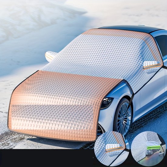 Livano Pare-Soleil - Couverture Antigel Voiture - Couvre pare-brise - Couverture Glace - Couvertures Pare-Brise Antigel - Couverture Pare-Brise-Couverture Anti Glace - Protection solaire - Couverture Neige - Argent