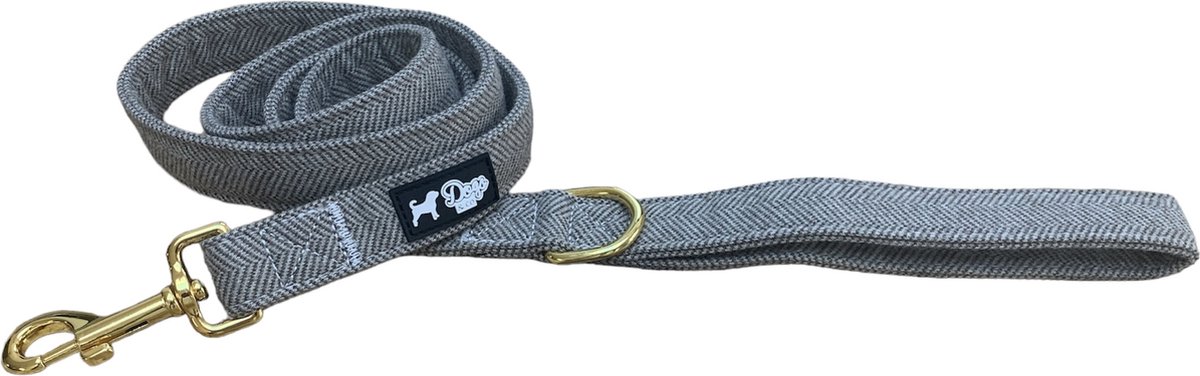Dogs&Co® Hondenriem Tweed Zand 152x2.5cm Maat L - Uitlaatriem voor honden