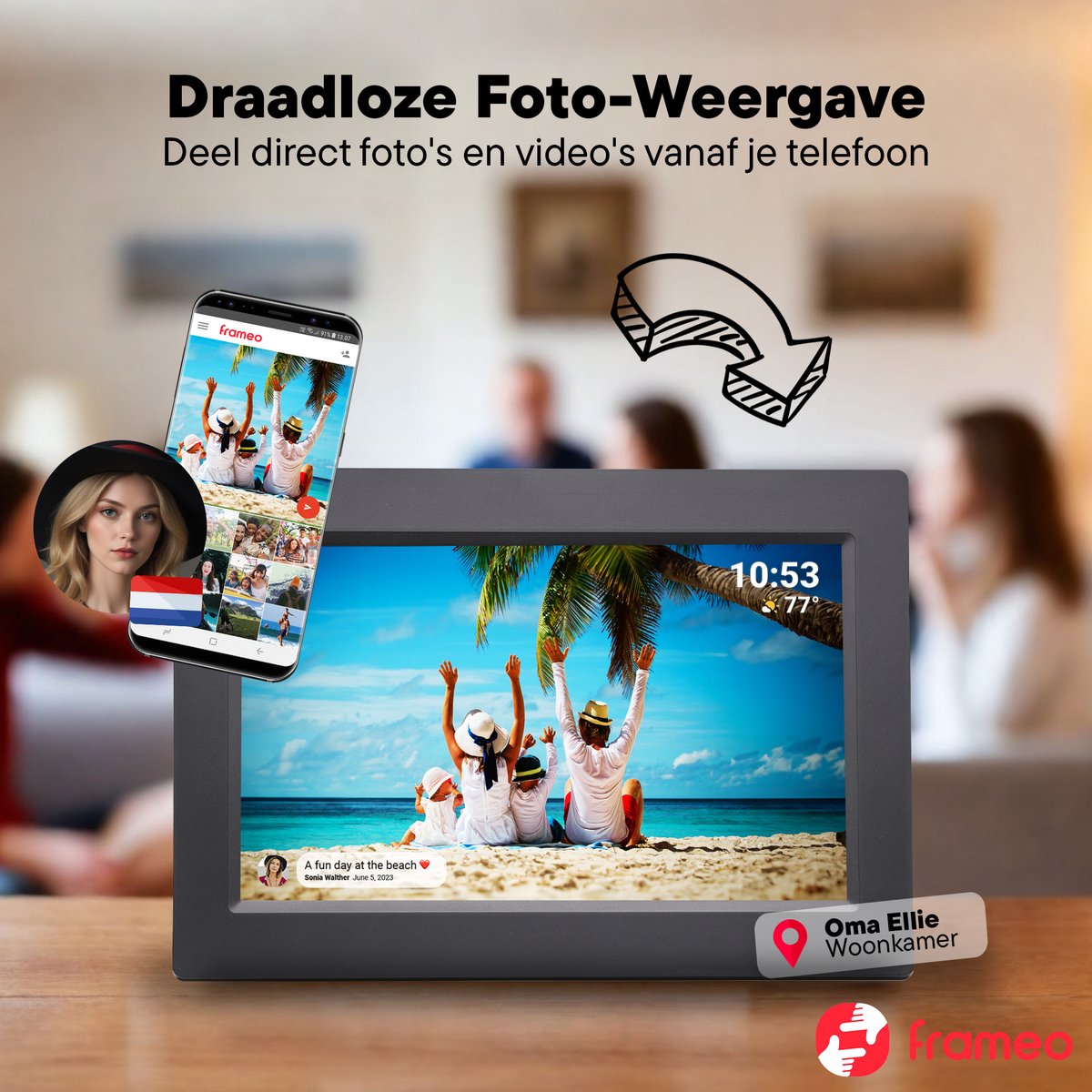 Denver PFF-1015 Digitale Fotolijst 10.1 inch - afbeelding 2