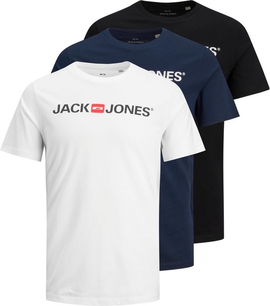Jack & Jones Heren T-Shirt JJECORP LOGO 3er PACK slim fit Veelkleurig Ronde Hals Volwassenen
