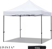 Livista® - Tente de fête Easy Up - 3 x 3m Wit - Pliable - Étanche - Avec Sac de Transport - 15KG