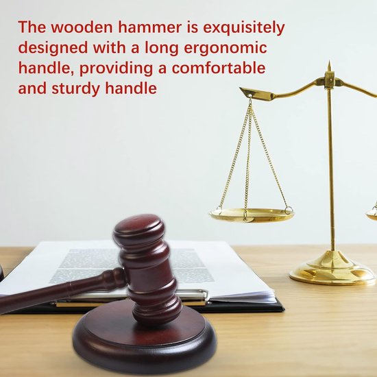 Houten Veilinghamer - Stevig Hardhout, Ergonomische Handgreep, Heldere Slag - Perfect Voor Rechters, Veilingmeesters En Evenementen