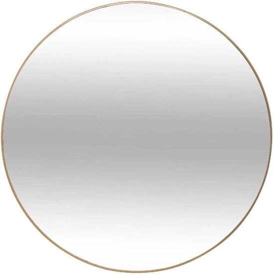 Atmosphera Spiegel/wandspiegel - rond - Dia 38 cm - metaal/glas - goud