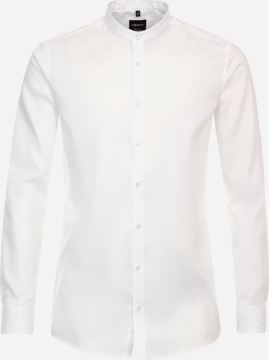 VENTI body fit overhemd - Oxford - wit - Strijkvriendelijk - Boordmaat: