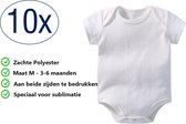 Sublimatie Baby Rompertjes 10x Pack - Maat M - 3-6 Maanden - Sublimatie Producten Blanco