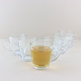 OTIX Theeglazen met Oor - 6 stuks - Theetassen - Theemok - 340ml - Glas - Latte Macchiato - Glazen