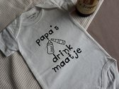 Romper | Papa's drink maatje - Maat 50/56 - Baby - Newborn - Schattig | Wit