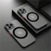 Magnetisch Magsafe Mat Hoesje Voor Iphone 15 Pro Max Schokbestendig Pantserhoezen Voor Iphone (Zwart)
