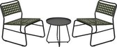 Set de bistro table de jardin Brienza avec 2 chaises de jardin noir et vert casa.pro
