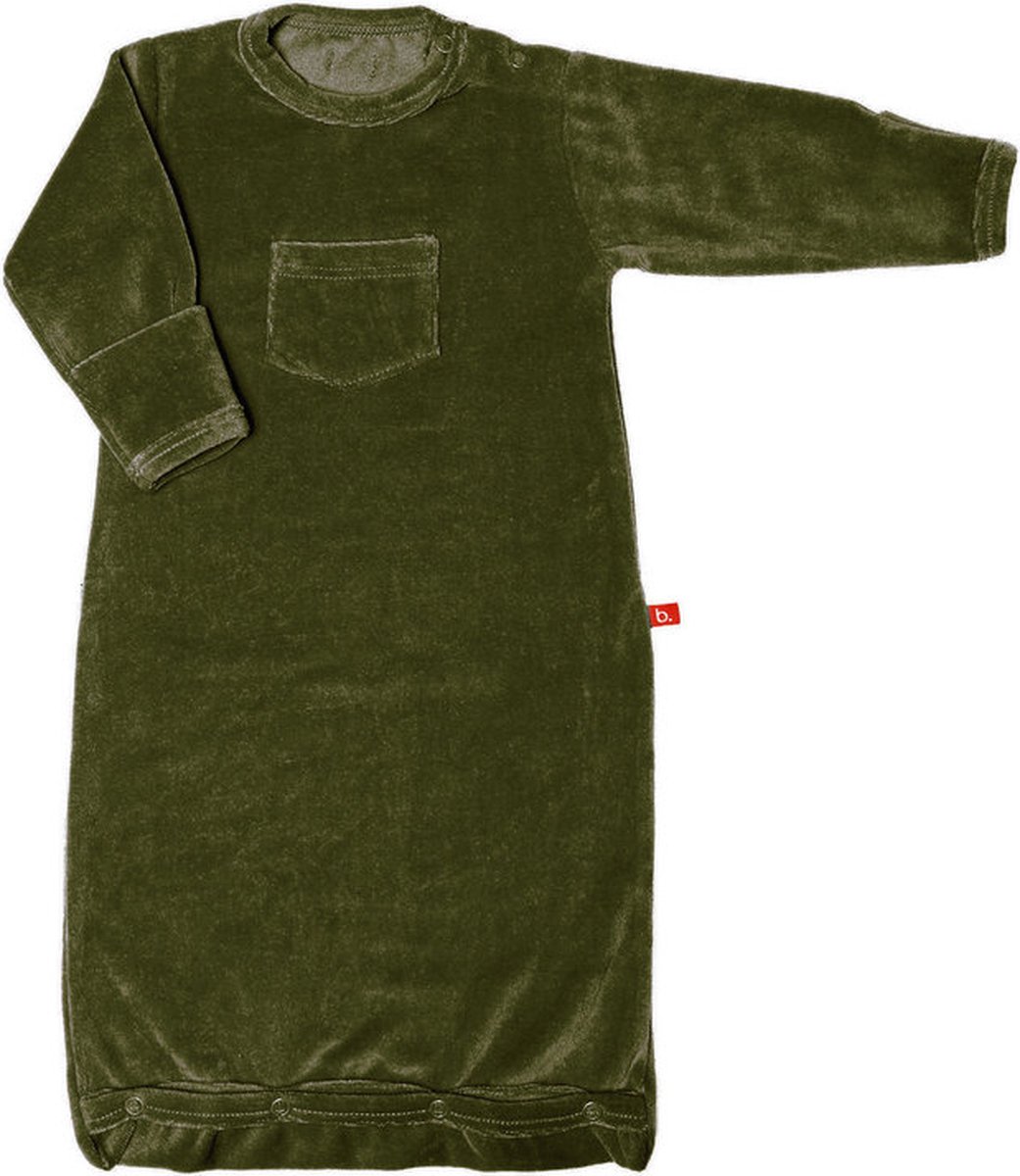 Slaapzak baby velours 0-4 maanden olijfgroen Limobasics
