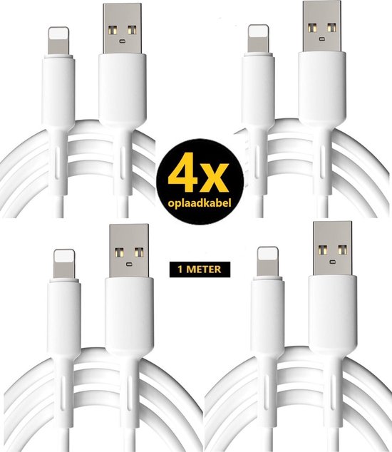 Ronyse Oplaadkabels - Geschikt voor Iphone - 4 stuks - USB Oplaadkabels - Charging cables - opladen - 1 meter
