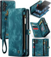 CaseMe - Telefoonhoesje geschikt voor Samsung Galaxy A55 - 2 in 1 Book Case en Back Cover - Blauw