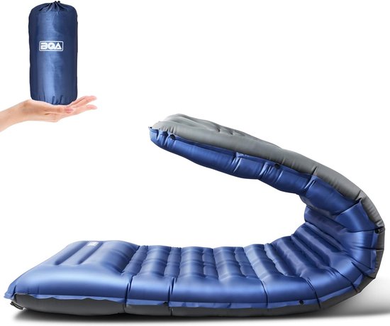 outdoorer Zelfopblaasbare slaapmat Trek Bed 3 in groen - camping- en trekking-isomat, zelfopblazend, 5 cm hoog, licht en klein verpakkingsformaat
