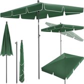 tectake® - Aluminium tuinparasol, in hoogte verstelbaar en kantelbaar - Balkonparasol, 200 x 125 x 235 cm - Rechthoekige parasol met UV-bescherming 50+ - Voor balkon, terras en tuin - groen