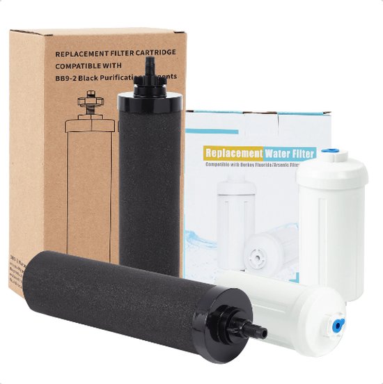 Waterfilters BB-9 en PF-2 - vervanging - Zwaartekracht Waterfilter Systeem - Waterfilter Survival - 2 x 2 stuks