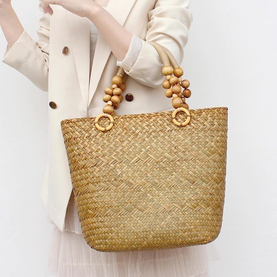 Sac à main avec perles en bois, pièces, poignées de sac à main, poignées  de sac pour sacs au crochet, poignées de sac en bois, sacs à main, sacs à 