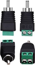 Sounix RCA Cable Audio Adapter - 1 Set van 4 stuks - RCA Male Plug to AV Screw Terminal - Zwart