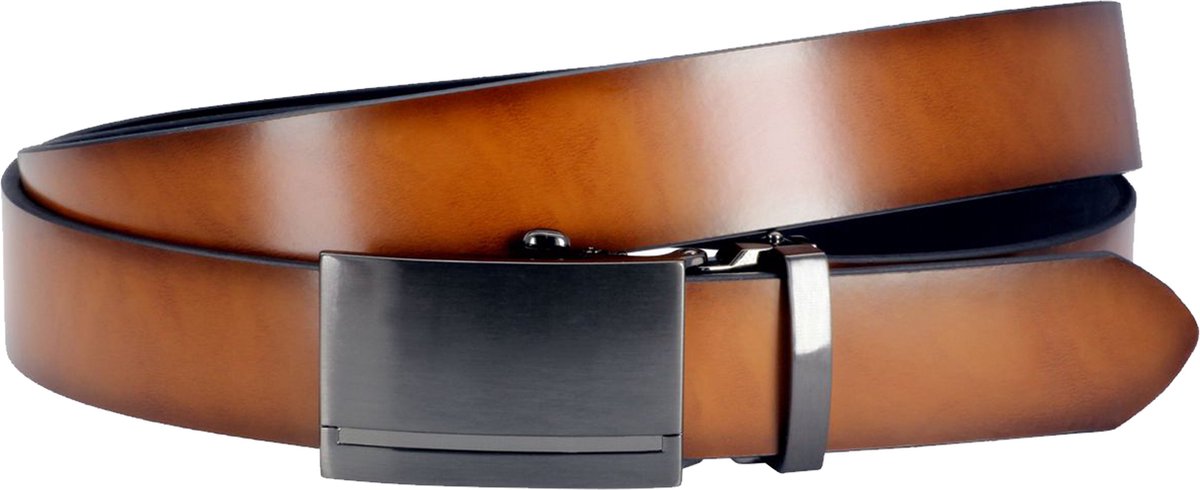 LINDENMANN leren heren riem - cognac
