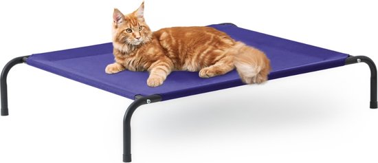 Foto: Jaxy hondenstretcher hondenbed verhoogd hondenbank honden ligbed hondenstretchers hondenbed op pootjes draagbaar 87 x 55 x 20 cm s blauw