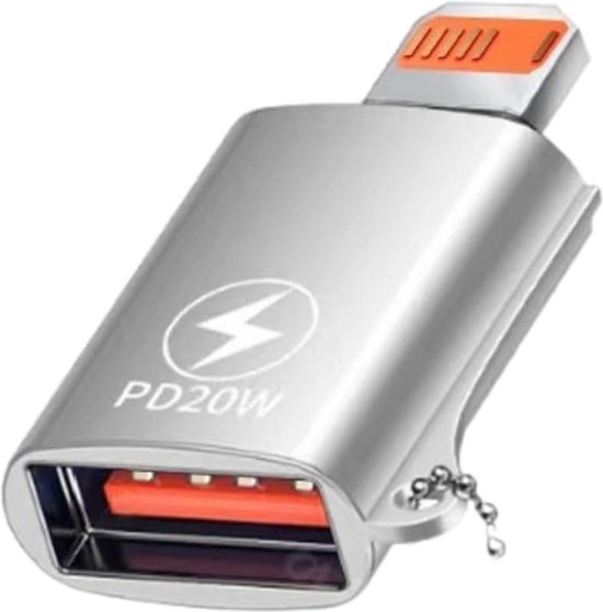 Lightning naar USB adapter, 2 stuks, Lightning USB adapter, mobiele telefoon, iPhone naar USB stick, adapterkabel, USB 3.0 OTG adapter voor iPhone 14, 13, 12, 11 Pro Max/iPad, ondersteunt USB sticks