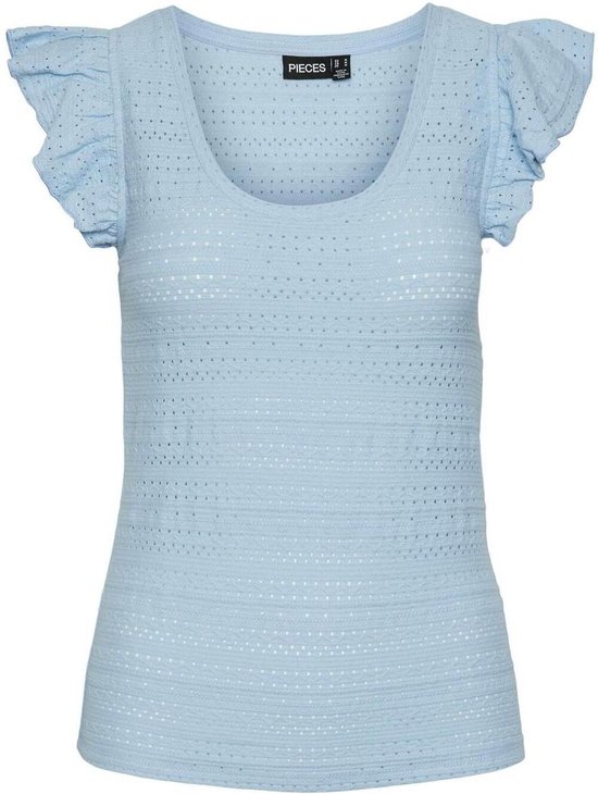 Pieces T-shirt Pckelma Sl O-neck Top Bc 17150177 Blue Bell Dames Maat - L