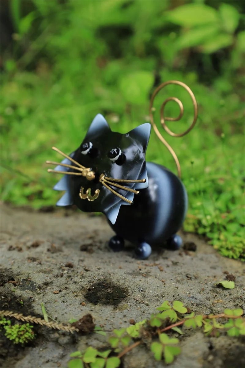 Metalen kat Cindy zwart - geldclip