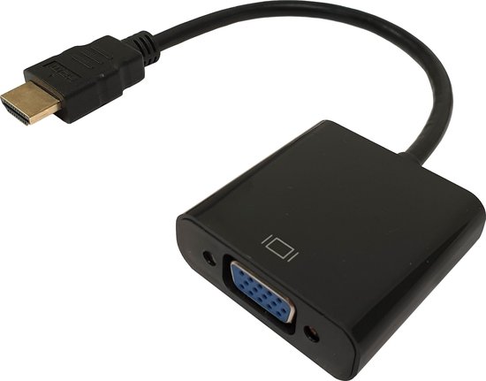 XIB HDMI naar VGA adapter / kabel voor PC/laptop/beamer / 1080p HD - Zwart  | bol.com