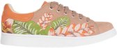 Mangará dames sneakers geborduurd suède- Handgemaakt - Beige - Maat 41