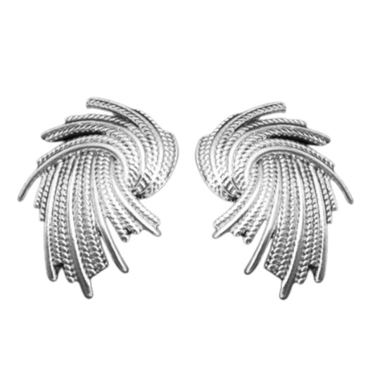 Clip oorbellen- Zilverkleur- Wave- Geen gaatje- 3 cm-Charme Bijoux