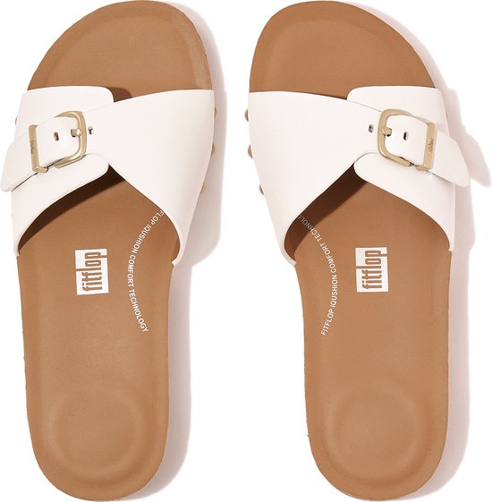 FitFlop Iqushion Dias en cuir à boucle réglable BLANC - Taille 40