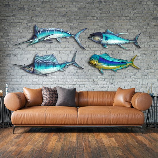 Eurocatch Sailfish - Muurdecoratie 110cm - 3-D Metaal en Glas - Kunst - Cadeau Idee - Vaderdag Cadeau van Eurocatch — afbeelding 4
