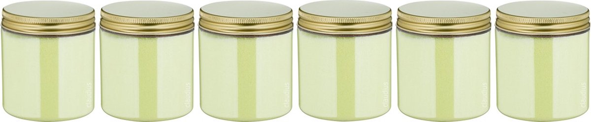 Goedkoopste Scrubzout Fresh Ginger - 300 gram - Pot met gouden deksel - set van 6 stuks - Hydraterende Lichaamsscrub