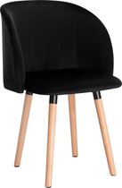Luxe stoel - Stoeltje - Fauteuil - Stoel - Luxe Eetkamerstoel - Zwart - Hout
