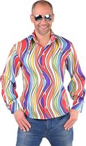 Hippie blouse rainbow waves - Maatkeuze: Maat 48