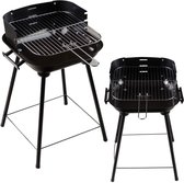 Grill de jardin avec broche - Barbecue - Hauteur de gril réglable - BBQ - Construction métallique stable - Grill chromé - Grill à charbon - Barbecue à charbon
