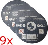 9x disques de meulage fins disque de coupe en acier inoxydable 125 × 1.2 × 22.2mm disque de meulage 9 pièces