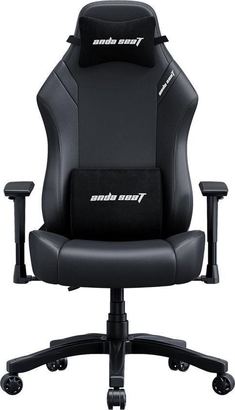 Foto: Andaseat luna series black gaming stoel ultieme gamestoel premium pvc leer ergonomische bureaustoel verstelbare armsteunen schommelfunctie tot 160 goede ondersteuning van onderrug met hoofdkussen zwart