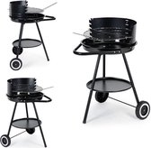 Ronde tuingrill - Barbecue - in hoogte verstelbaar - Grill op wielen - BBQ - Stabiele metalen structuur - Houtskoolgrill- Houtskoolbarbecue