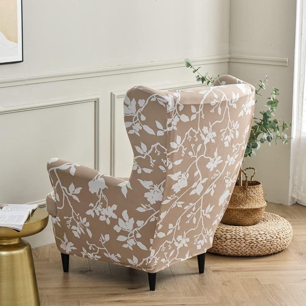 Wingback stoelhoezen - 2-in-1 design fauteuilhoezen zachte Wingback stoelhoezen - 2-in-1 design fauteuilhoezen zachte