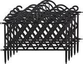 Pro Garden Tuinhekjes - 10x stuks - kunststof - 48 x 34 cm - zwart - borderrand - tuinafscheiding