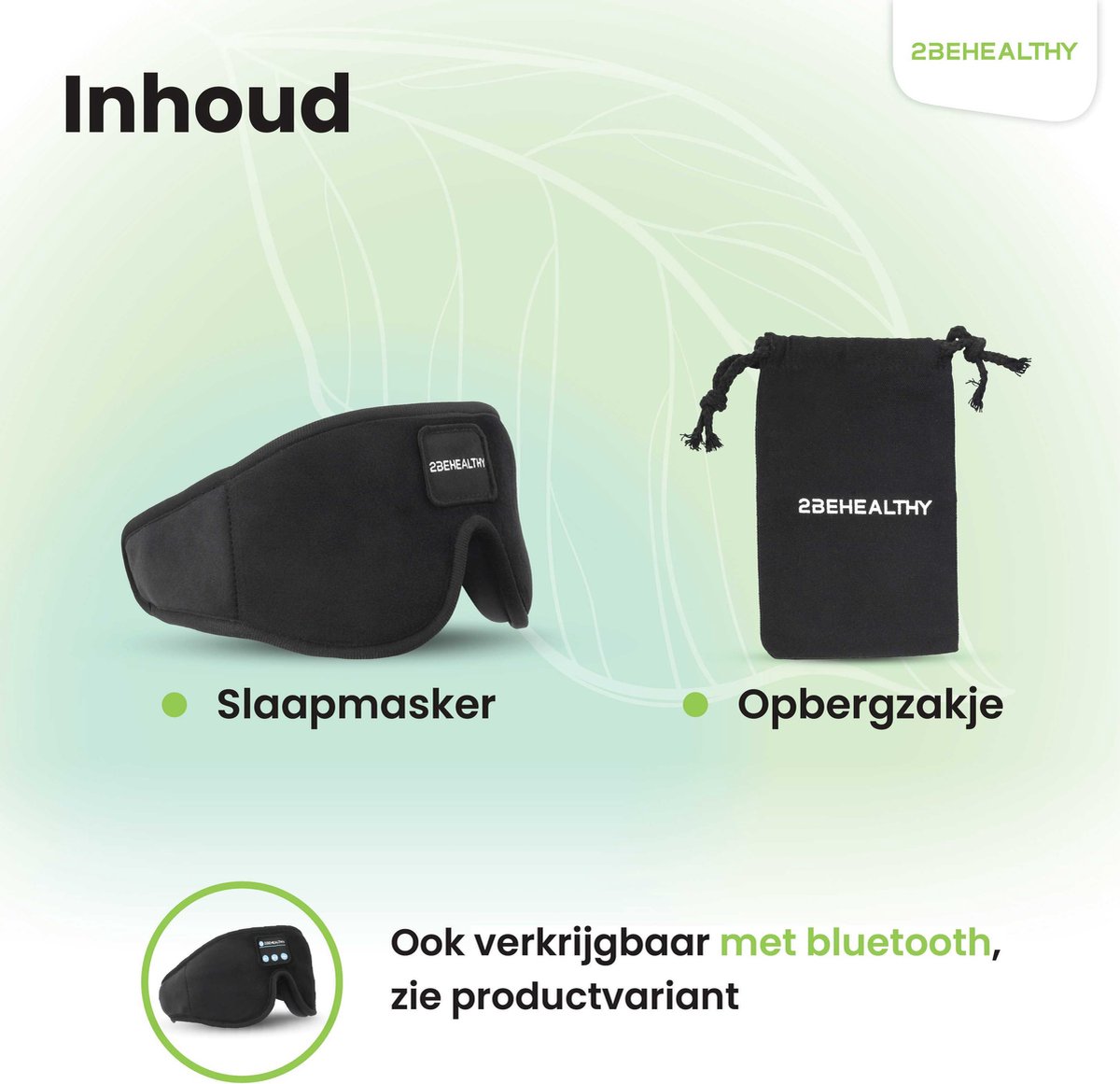 2BEHEALTHY Slaapmasker - 100% Verduisterend - Met Opbergzakje - Oogmasker - Slaap Masker - Slaapmasker Mannen - Slaapmasker Vrouwen - Eye Mask - Sleeping Mask — afbeelding 10