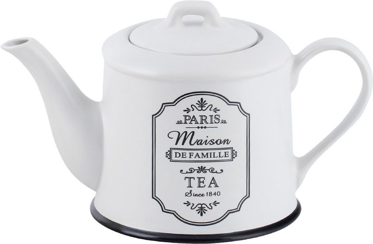 Feel-Maestro theepot - keramiek - wit - 800ml